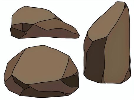 石 石,岩,硬い,ゴツゴツ,茶色,自然,セットのイラスト素材