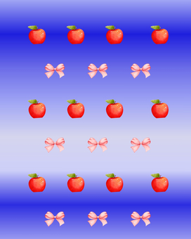 りんごとリボンのパターン背景