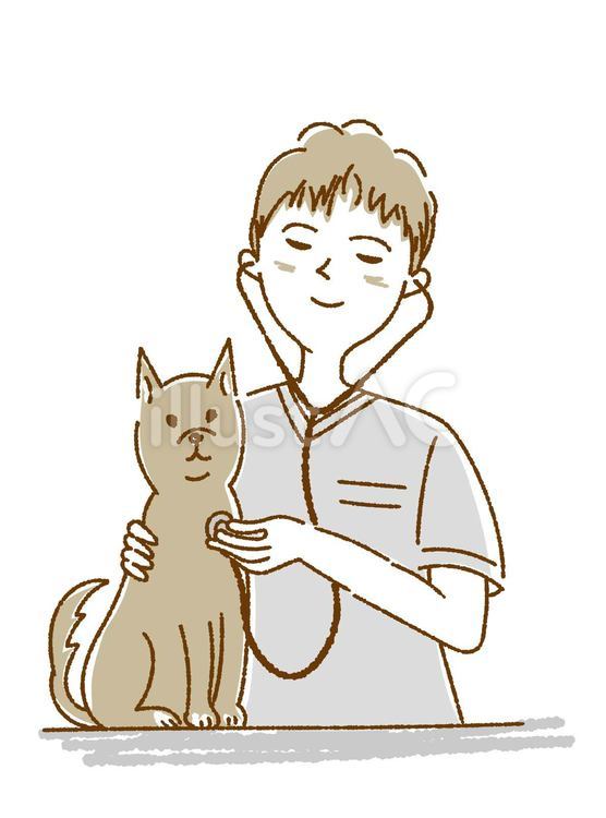 動物病院の獣医さん 獣医,動物看護師,ペットのイラスト素材