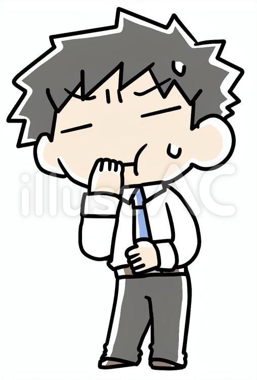 気持ち悪くなっている男性 気持ち悪い,不調,男性のイラスト素材