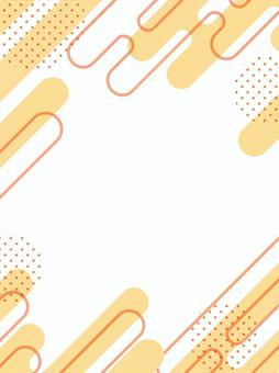 ウェーブとジオメトリックな要素の背景 背景,抽象,フレーム,縦,ポップ,モダン,オレンジ,黄色,丸,曲線のイラスト素材