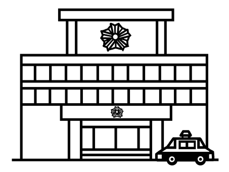 Illustration, police department, office, building, 