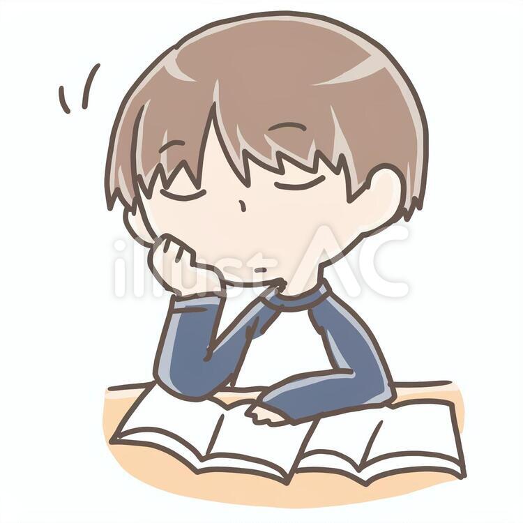 うたたねする男性 うたたね,眠い,眠るのイラスト素材