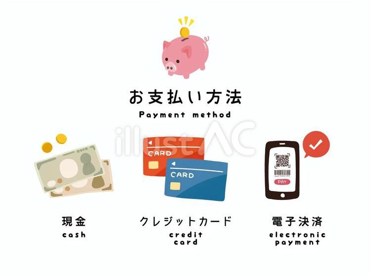 お金の支払い方法のイラスト お金,支払い,現金のイラスト素材