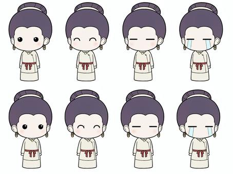 古墳時代貴族女性① 女性,全身,２頭身,古墳時代,歴史,日本史,直立のイラスト素材