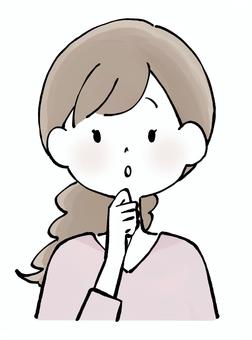 話を聞く女性 発見,理解,わかった,納得,聞く,ポジティブ,思いつく,女の子,かわいい,上半身のイラスト素材