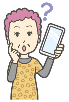  大阪のおばちゃん-164-バスト スマホ,はてな,おばちゃん,大阪,ヒョウ柄,おばはん,中年,女性,関西,派手のイラスト素材