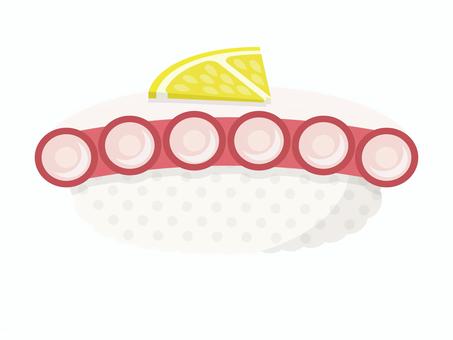 タコのにぎり寿司 タコ,寿司,食べ物,和食,日本食,シンプル,かわいい,イラスト,素材のイラスト素材
