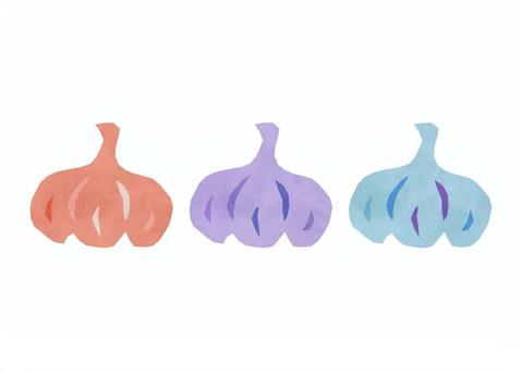 Illustration, garlic, watercolor, tiny, 