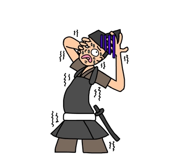 慌てる鎌倉時代の雑兵 雑兵,侍,武士,鎧武者,兵士,戦士,日本,和風,歴史,日本史のイラスト素材