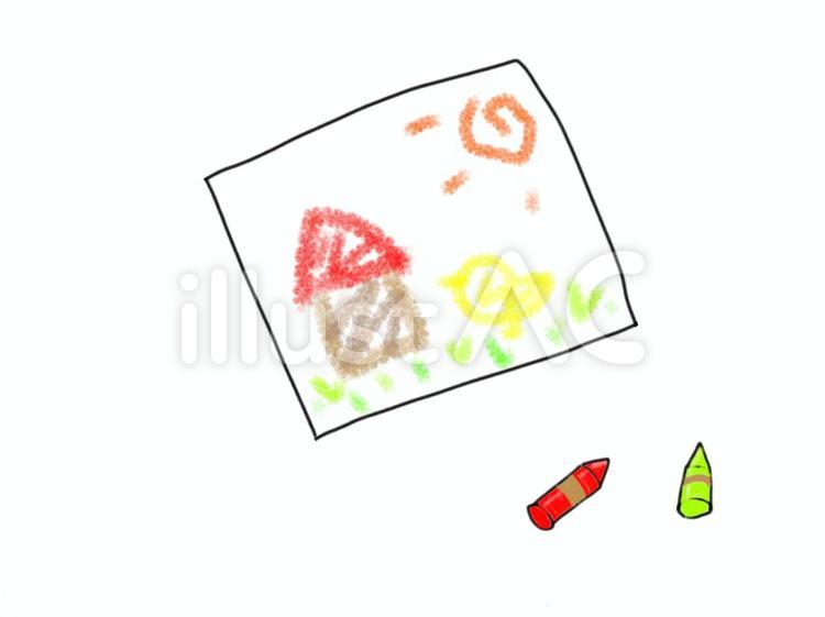 お絵かき お絵かき,手描き,クレヨンのイラスト素材