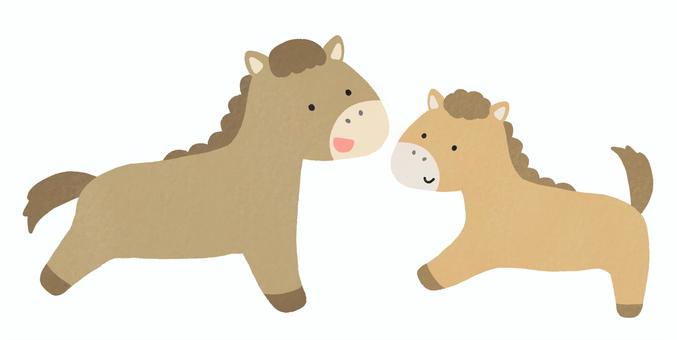馬の親子