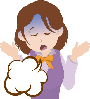 ためいきつく女性会社員 ためいき,会社員,女性,社員,社会人のイラスト素材