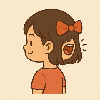 髪の毛の後ろに口がある小学生女子