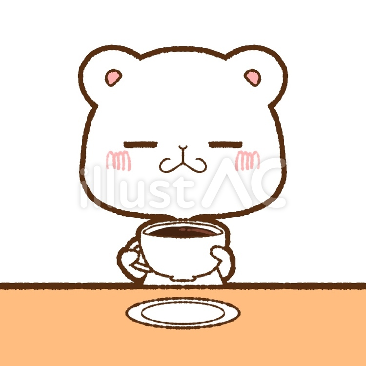 コーヒーを持つしろくま くま,しろくま,コーヒーのイラスト素材