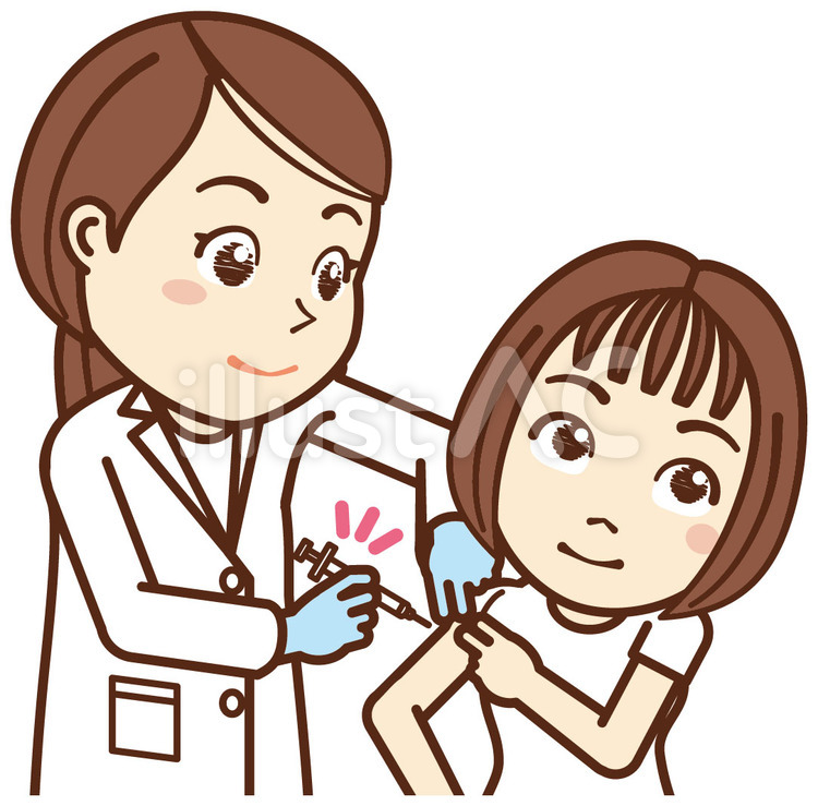 予防接種・中学生・女子 予防接種,中学生,学生のイラスト素材
