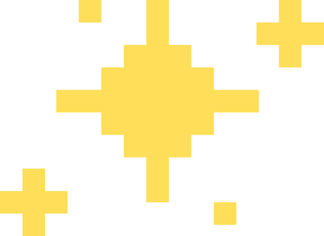 ドット絵のきらきら きらきら,ドット絵,ピクセルアート,16bit,かわいい,ポップ,輝き,星,星屑のイラスト素材
