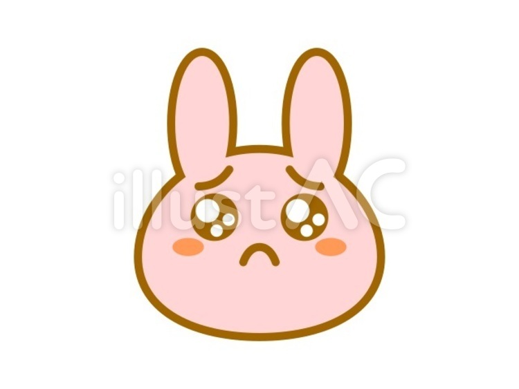 うさぎ　ぴえん　桃 うさぎ,動物,ぴえんのイラスト素材