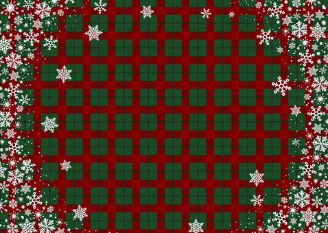 雪の結晶Xmasフレーム4赤緑文字なし クリスマス,12月,冬のイラスト素材