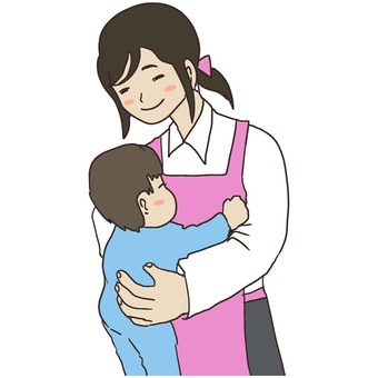 保育士 女性,職業,子ども,専門職,エプロンのイラスト素材