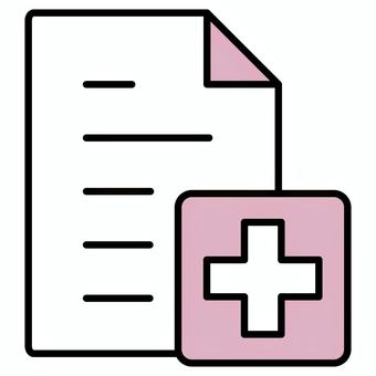 Illustration icon material: Medical file 185, JPG, PNG and AI Illustration icon material: Medical file 185, file, cross, mark, JPG, PNG and AI