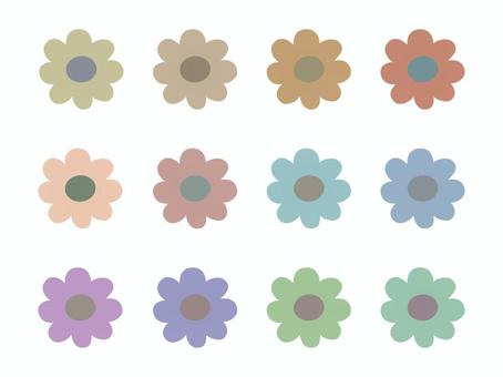 ゆるいくすみカラーのお花のセット