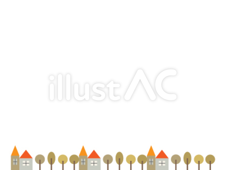 Autumn 秋,家,木のイラスト素材