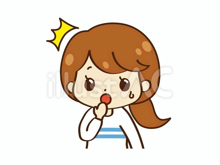 私服　驚き　主婦 驚き,びっくり,主婦のイラスト素材