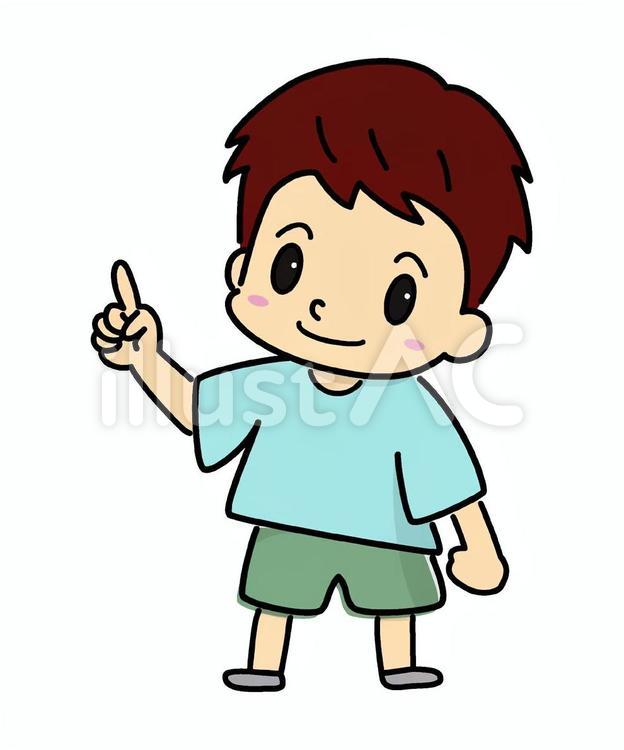 【こども】ポイントを伝える男の子 こども,男の子,男子のイラスト素材