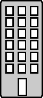 高層ビルシルエット ビル,マンション,タワー,アイコン,高層ビル,高層マンション,オフィス,会社,建物,企業のイラスト素材