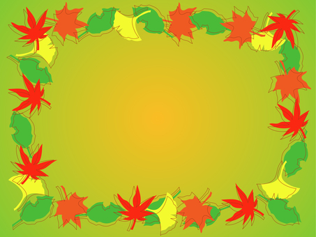 秋の葉っぱのフレーム フレーム,枠,メモ,メッセージ,カード,手描き風,手書き,秋,葉っぱ,落ち葉のイラスト素材