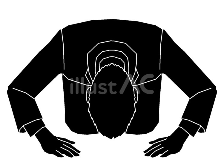 土下座する男性のシルエット３ 男性,人,土下座のイラスト素材