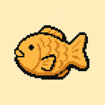 たい焼きのドット絵 たい焼き,たいやき,和菓子,お菓子,スイーツ,デザート,甘味,あんこ,粒あん,和食のイラスト素材