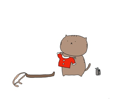 クリスマス　サンタ　猫　準備 クリスマス,準備,猫,ソリ,サンタのイラスト素材