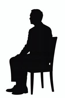 椅子に座る男性のシルエット 座る,男性,椅子,シルエット,面接,休む,休息,面談,着座,ビジネスのイラスト素材