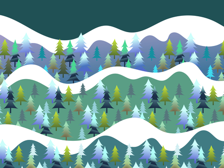 背景　冬　山 冬,背景,壁紙,山,雪,木,森,林,針葉樹,寒いのイラスト素材