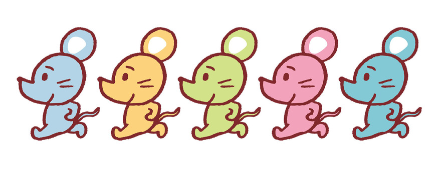 Illustration, mouse, colorful, run, 