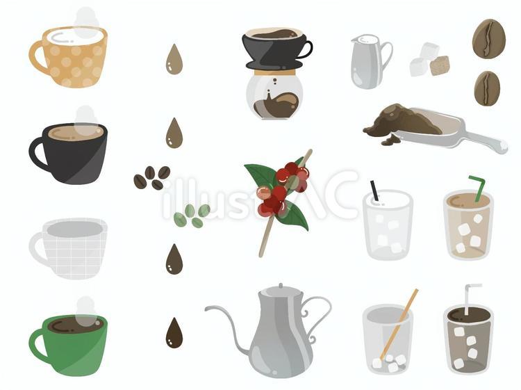 コーヒーたち コーヒー,カフェ,コーヒー豆のイラスト素材