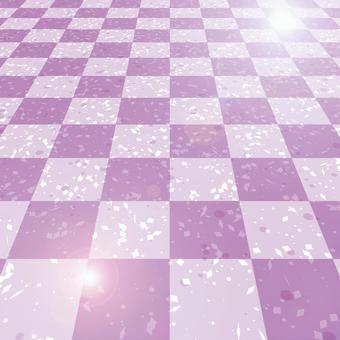 チェック遠近 チェック,四角,並ぶ,ラメ,キラキラ,組合せ,紫,背景,明るい,遠近のイラスト素材