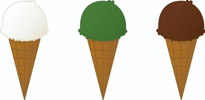 Illustration, ice cream, vanilla, matcha, 