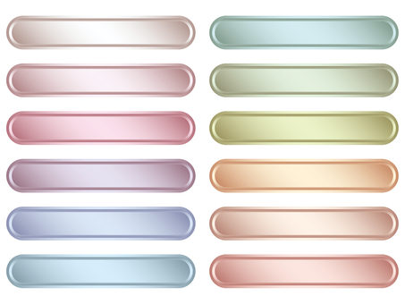 淡いメタリックの横長角丸フレームセット 横長,フレーム,金属,角丸,メタリック,光沢感,シック,高級感,淡い,ピンクのイラスト素材