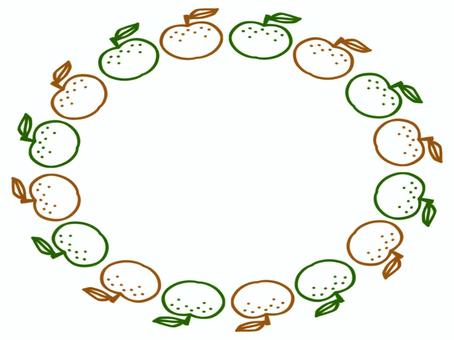 梨のフレ−ム 梨,なし,フレ−ム,ポストカード,メッセージカード,飾り枠,あしらい,青梨,緑,赤梨のイラスト素材