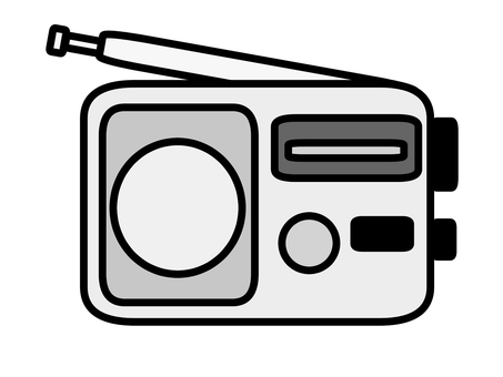 ラジオ灰色 ラジオ,電化製品,視聴,シンプル,灰色,生活,携帯のイラスト素材