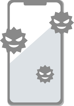 ウィルス感染したスマホ ウィルス感染したスマホ スマートフォン,ウイルス,ウイルスメール,携帯電話,スマホ,電子機器,通信機器,通信,ケータイ,携帯のイラスト素材