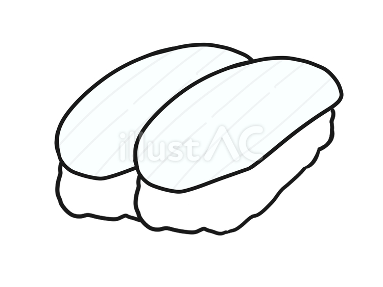 イカ　寿司　握り　2貫 イカ,酢飯,海苔のイラスト素材