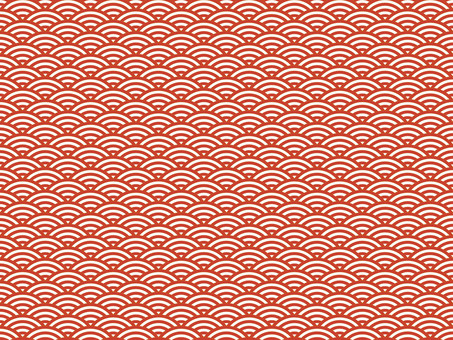 青海波（茜色） 青海波,波模様,パターン,背景,波,和風,和柄,シームレス,赤,壁紙のイラスト素材