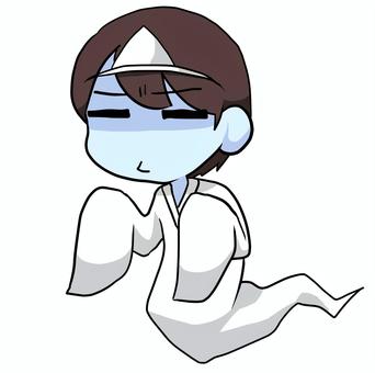 幽霊＿男性 人物,生活,全体,男性,幽霊,白装束,素材のイラスト素材