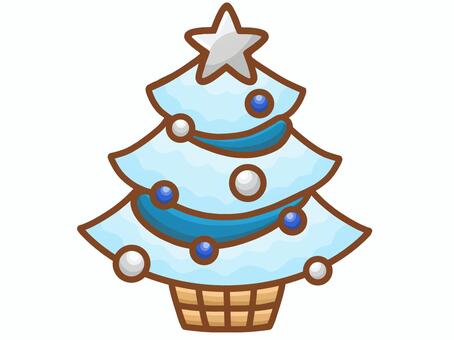 クリスマスツリー（ホワイト） クリスマス,ツリー,ホワイト,白,手描き,一つ,一個,ワンポイント,かわいい,シンプルのイラスト素材