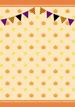 カボチャとガーランドと星のハロウィン背景