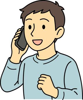 電話をしている男性 電話,電話中,携帯,携帯電話,スマホ,スマートフォン,男性のイラスト素材